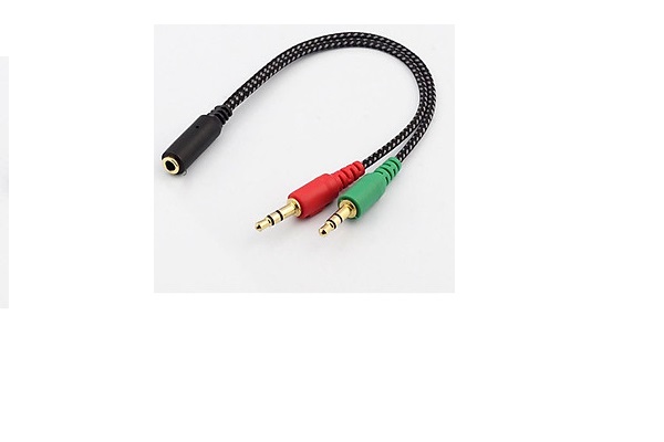 Cable Loa 1 lỗ -> 2 jack 3.5mm 0.2m